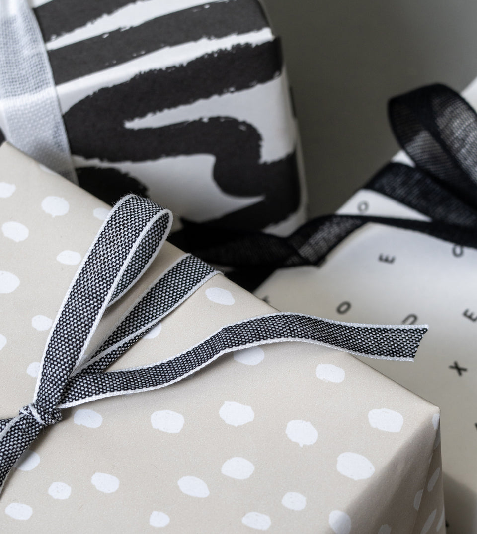 Drittofilo cotton ribbon - Black / White