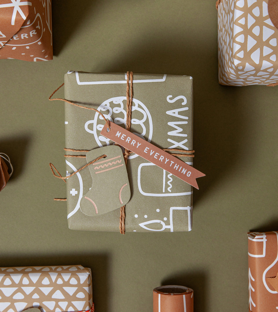 MadePaperCo Christmas 2024 Big Xmas Dark Khaki wrapping paper 