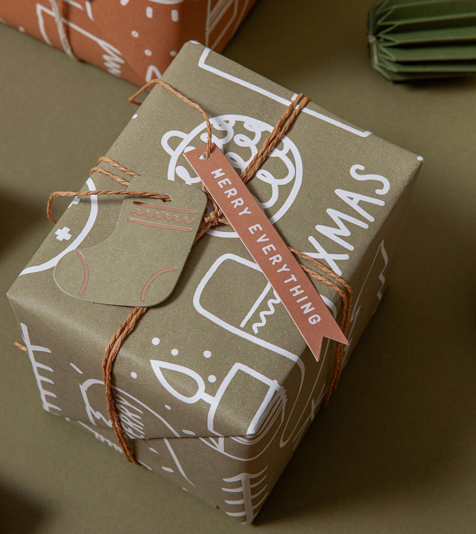 MadePaperCo Christmas 2024 Big Xmas Dark Khaki wrapping paper 