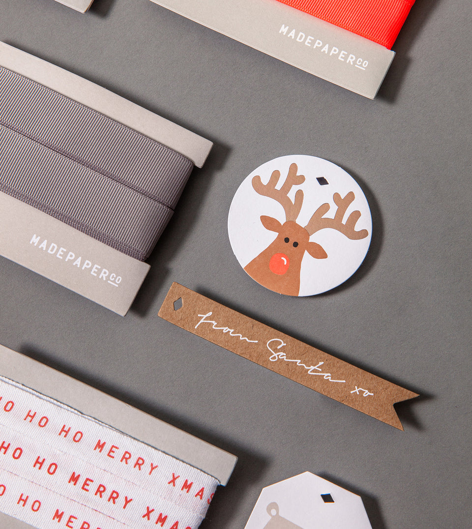 Reindeer 3.0 grey ribbon reindeer gift tag merry everything gift tags yo ho ho merry xmas ribbon