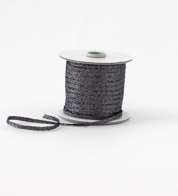 Metallic braided ribbon 4mm - Graphite