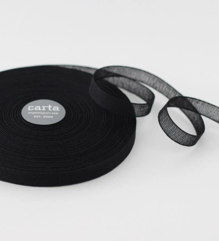 Loose weave cotton ribbon - Black