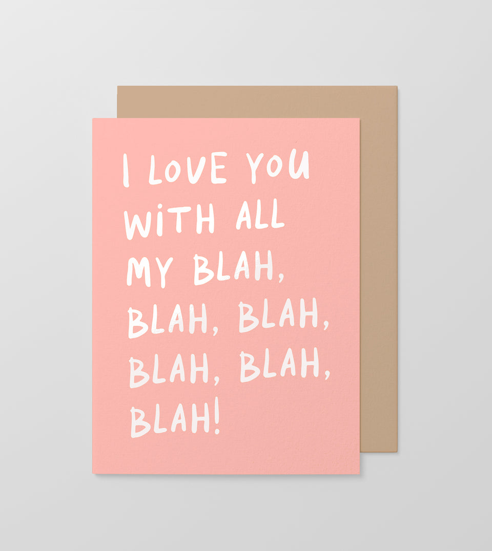 blah blah blah-greeting card-made paper co - valentines love 